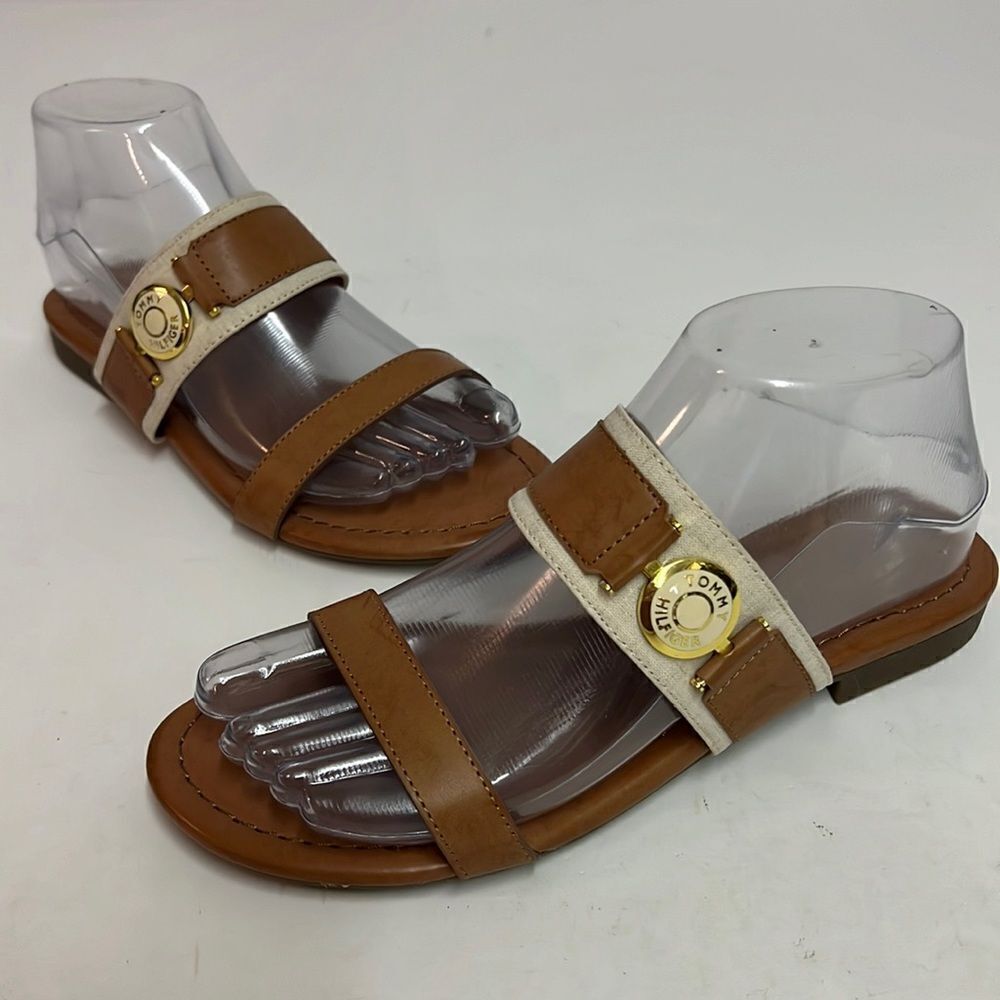 New Tommy Hilfiger brown and khaki, Sandals - Size 6.5 D15
